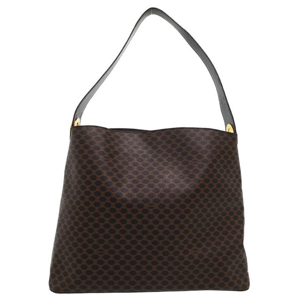 Celine Macadam Leather shoulder bag canvas Brown